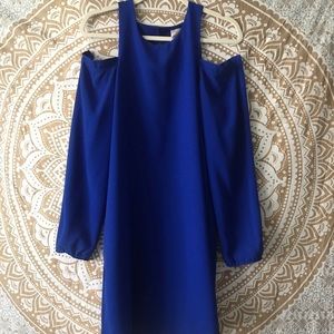 Royal Blue Cold Shoulder Dress